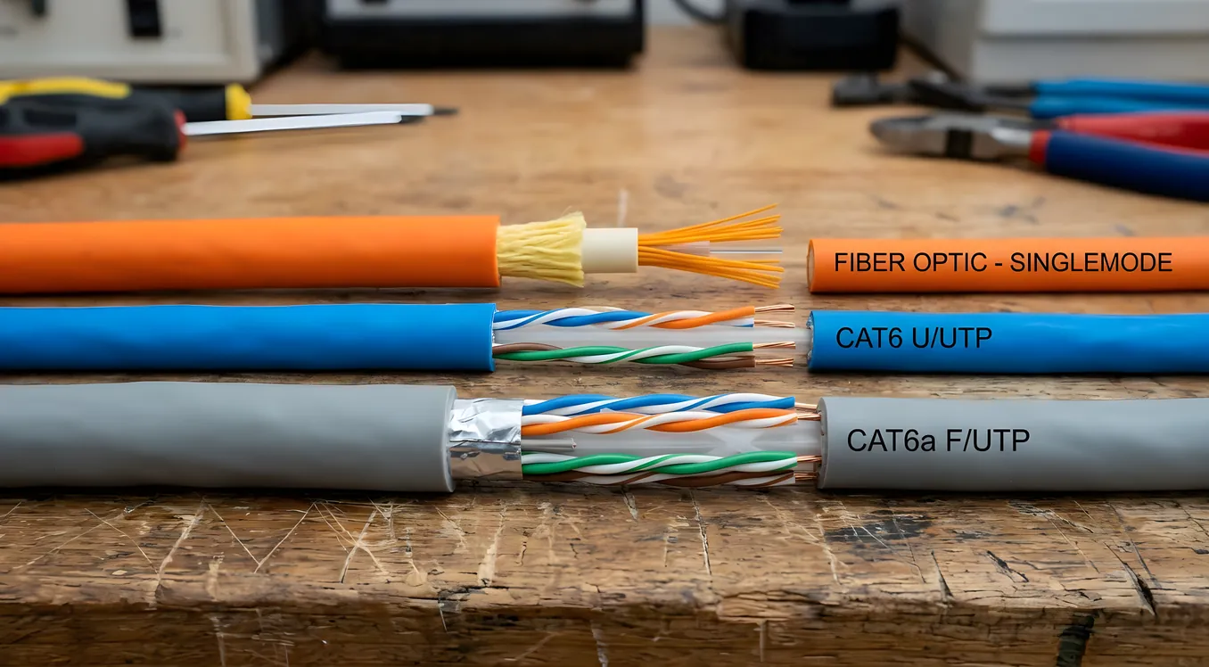 Fiber vs Cat6 vs Cat6a: What to Run in the Walls